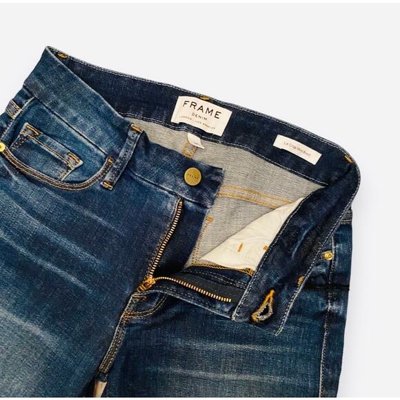 NWT FRAME Denim Le Crop Mini Bootcut Jeans Sz 24 Dark Blue Atlas 26 x 27.5" - Picture 5 of 13